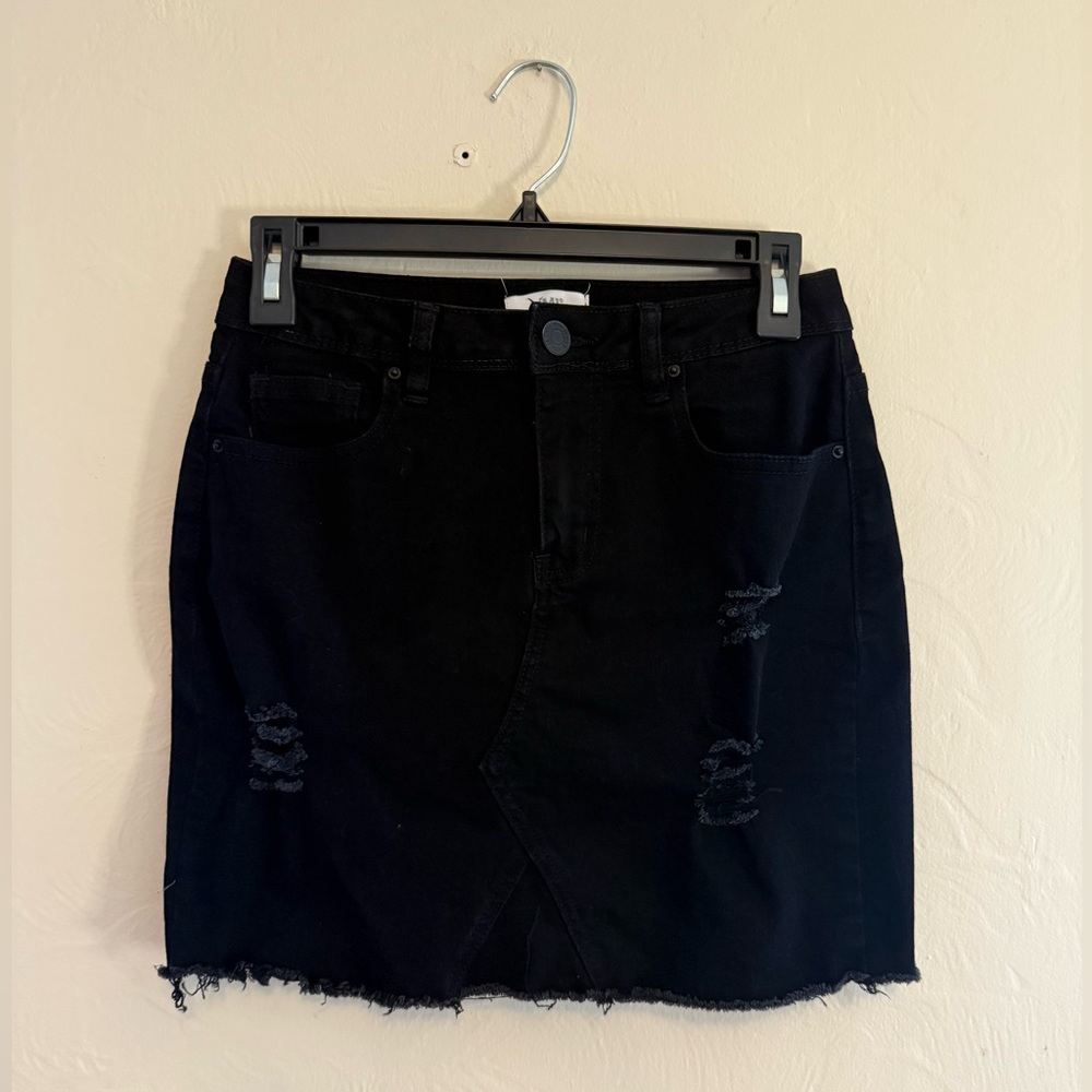 Black Denim Skirt